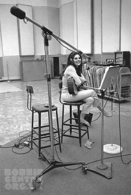 Bobbie recording at Capitol Studios 1967 5 wm