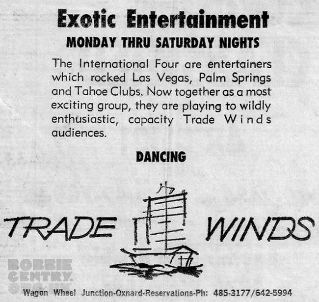 International Four Trade Winds newspaper ad 1966