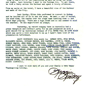 Fanclub Letter, 1971
