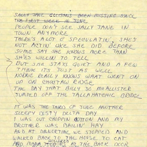Ode-To-Bille-Joe-original-song-lyrics-showing-cut-first-verse